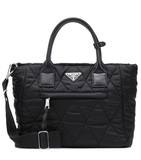 prada leather tote bag black wallet|Prada nylon tote bag price.